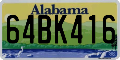 AL license plate 64BK416