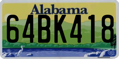 AL license plate 64BK418