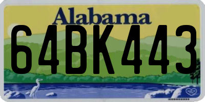 AL license plate 64BK443