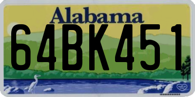 AL license plate 64BK451