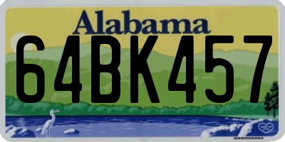 AL license plate 64BK457