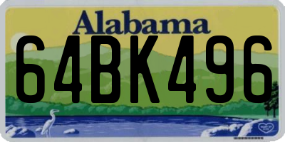 AL license plate 64BK496