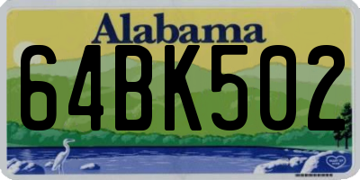 AL license plate 64BK502