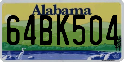 AL license plate 64BK504
