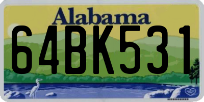 AL license plate 64BK531