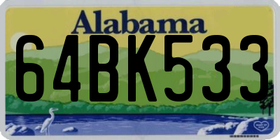 AL license plate 64BK533