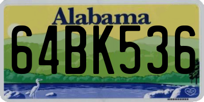 AL license plate 64BK536