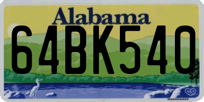 AL license plate 64BK540