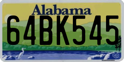 AL license plate 64BK545