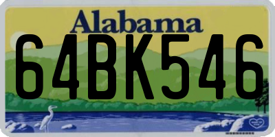 AL license plate 64BK546