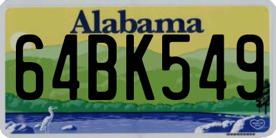AL license plate 64BK549