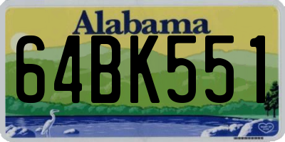 AL license plate 64BK551