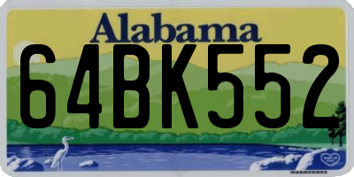 AL license plate 64BK552