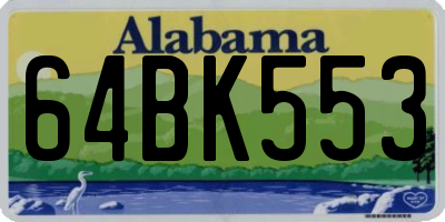 AL license plate 64BK553
