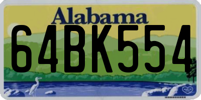 AL license plate 64BK554
