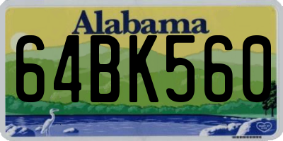 AL license plate 64BK560