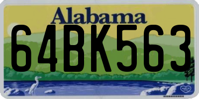 AL license plate 64BK563