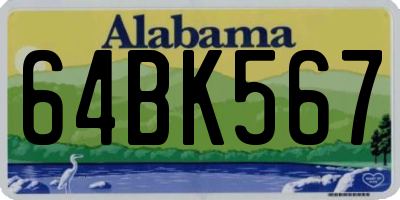 AL license plate 64BK567