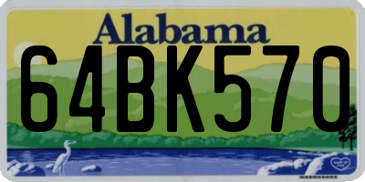 AL license plate 64BK570