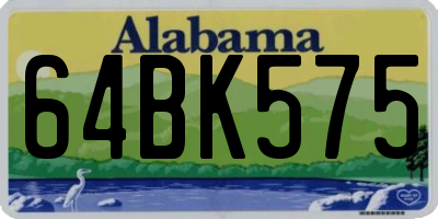 AL license plate 64BK575