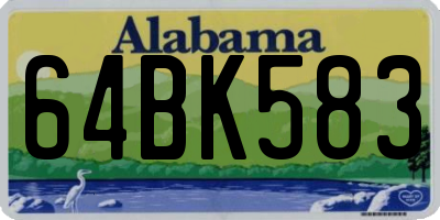 AL license plate 64BK583