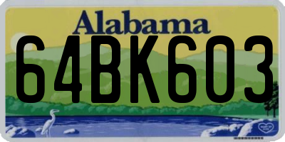 AL license plate 64BK603
