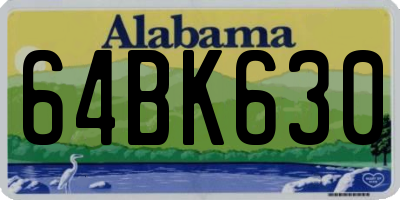 AL license plate 64BK630