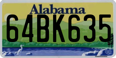 AL license plate 64BK635