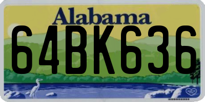 AL license plate 64BK636