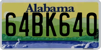 AL license plate 64BK640