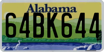 AL license plate 64BK644