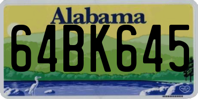 AL license plate 64BK645