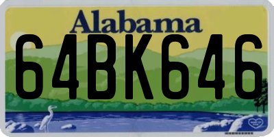 AL license plate 64BK646