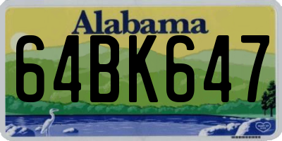 AL license plate 64BK647