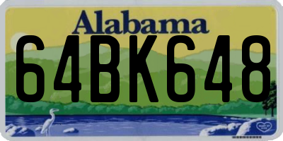 AL license plate 64BK648