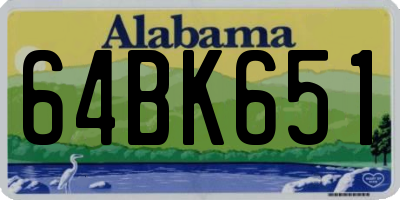 AL license plate 64BK651