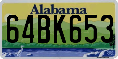 AL license plate 64BK653