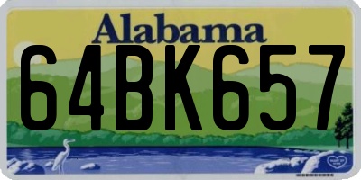 AL license plate 64BK657