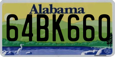 AL license plate 64BK660