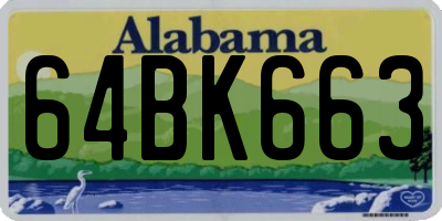 AL license plate 64BK663