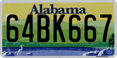 AL license plate 64BK667