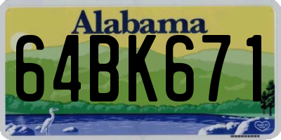 AL license plate 64BK671
