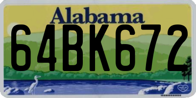 AL license plate 64BK672