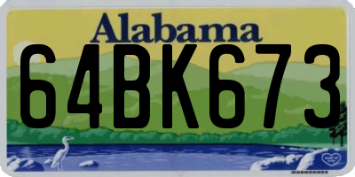 AL license plate 64BK673
