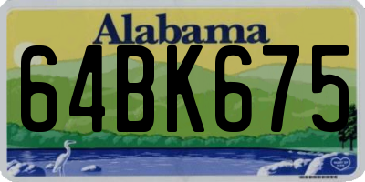 AL license plate 64BK675