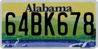 AL license plate 64BK678