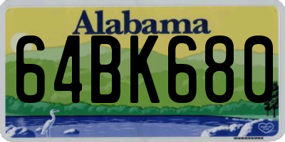AL license plate 64BK680