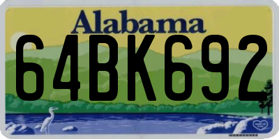 AL license plate 64BK692