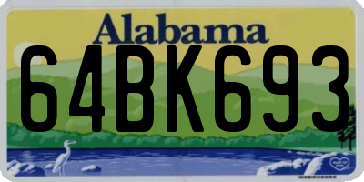 AL license plate 64BK693