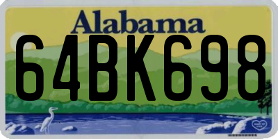 AL license plate 64BK698